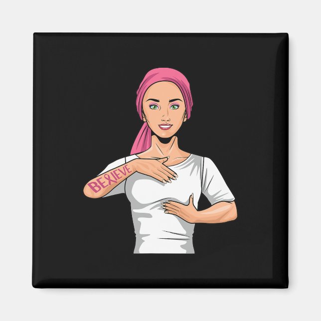 Breast Cancer Awareness Asl American Sign Language Magnet (Front)