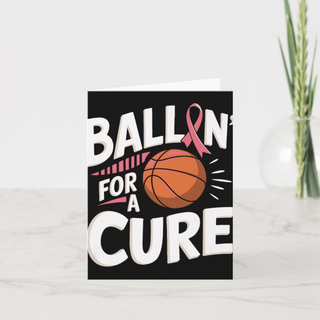 Breast Cancer Awareness Basketball Premium  Card (Front)