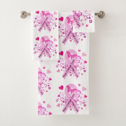 Breast Cancer Awareness Bath Towel Set