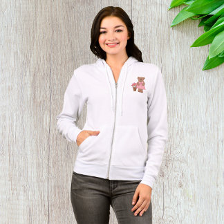 Breast Cancer Awareness Bear in Pink Dress  Hoodie