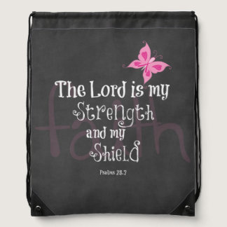 Breast Cancer Awareness Bible Verse Drawstring Bag