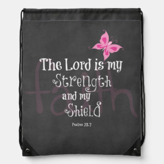 Breast Cancer Awareness Bible Verse Drawstring Bag