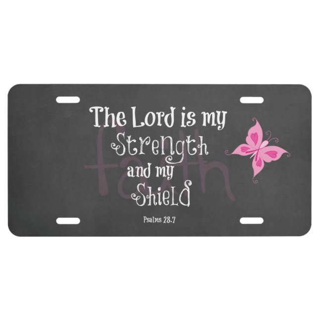Breast Cancer Awareness Bible Verse License Plate (Front)