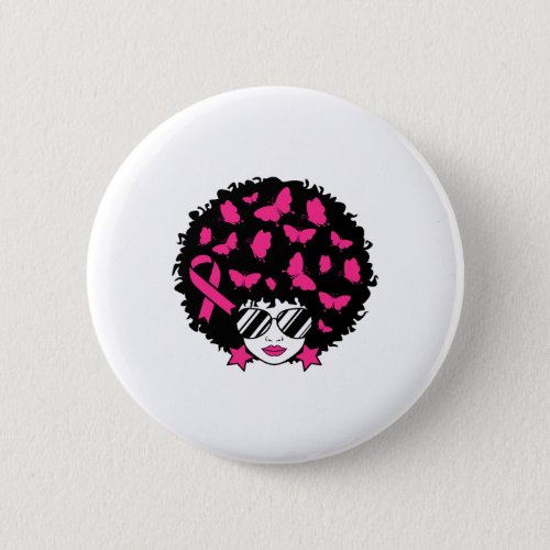 Breast Cancer Awareness Black Women Survivor Pink  Button