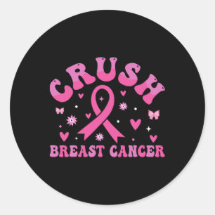 Breast Cancer Awareness Bling Pink Ribbon 1 Classic Round Sticker