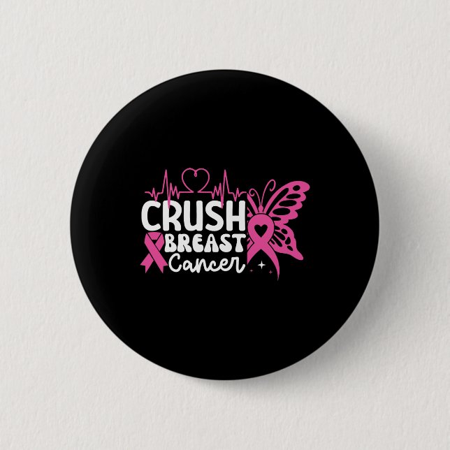 Breast Cancer Awareness Bling Pink Ribbon 2  Button (Front)