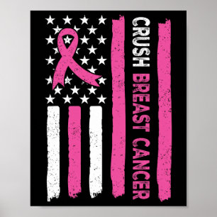Breast Cancer Awareness Bling Pink Ribbon 3 Poster