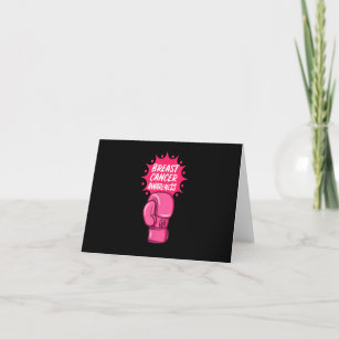 Breast Cancer Awareness Boxing Glove Support Survi Thank You Card