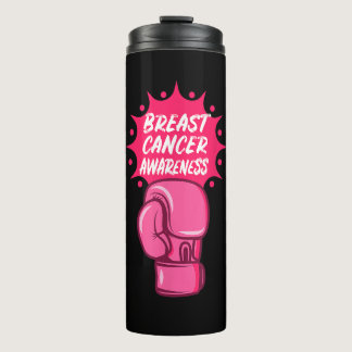 Breast Cancer Awareness Boxing Glove Support Survi Thermal Tumbler