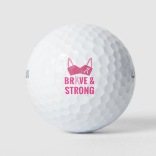 Breast Cancer Awareness Brave and Strong Bra Golf Balls