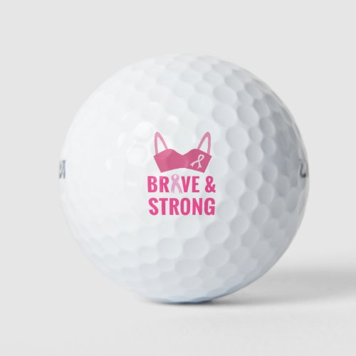 Breast Cancer Awareness Brave and Strong Bra Golf Balls
