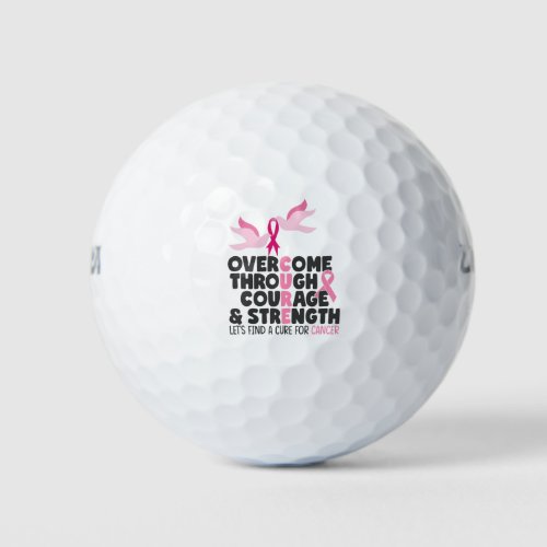 Breast Cancer Awareness Brave and Strong  Golf Balls