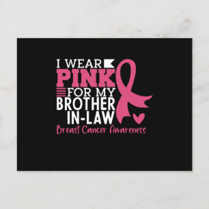 Breast Cancer Awareness Brother-in-Law Support Postcard