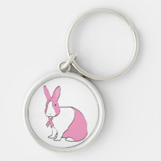 BREAST CANCER AWARENESS BUNNY KEYCHAIN