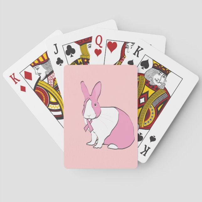 BREAST CANCER AWARENESS BUNNY POKER CARDS (Back)