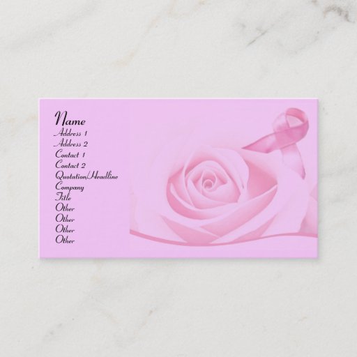 Customizable Breast Cancer Awareness Business Card