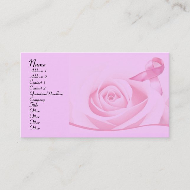 Breast Cancer Awareness Business Card (Front)