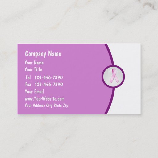 Customizable Breast Cancer Awareness Business Card