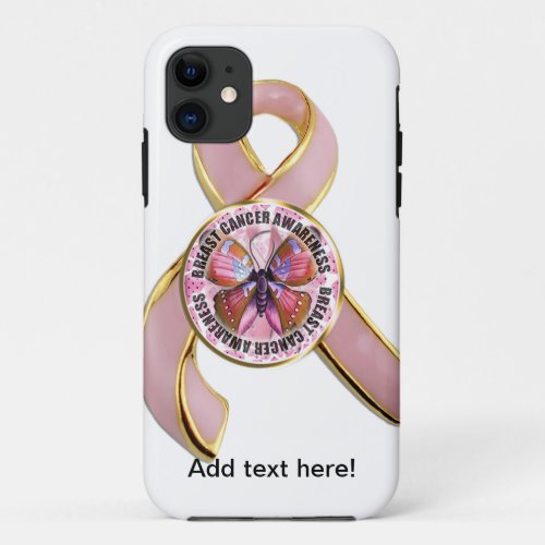 Breast Cancer Awareness Butterfly iPhone 11 Case