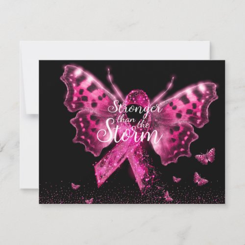 Breast Cancer Awareness Butterfly Quote Note Card