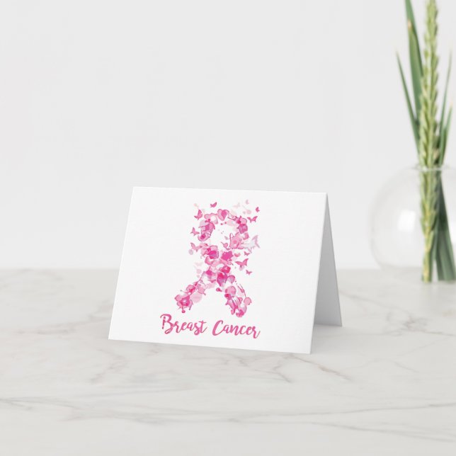 Breast Cancer Awareness Butterfly Ribbon Invitation (Front)