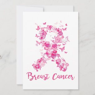 Breast Cancer Awareness Butterfly Ribbon Save The Date