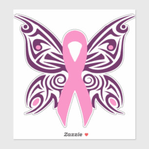 Breast Cancer Awareness Butterfly Sticker