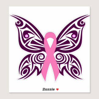 Breast Cancer Awareness Butterfly Sticker
