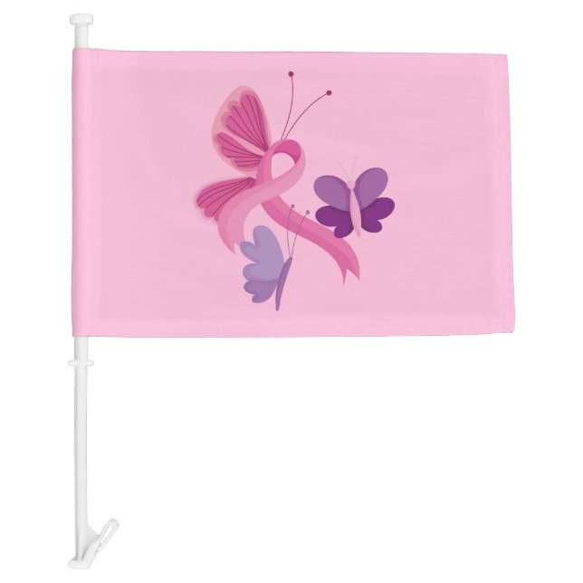 Breast Cancer Awareness Car Flag (Front)