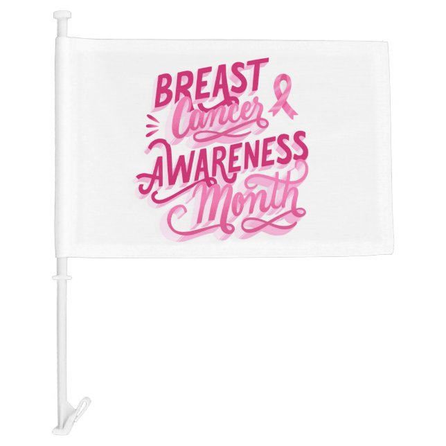 Breast Cancer Awareness Car Flag (Front)