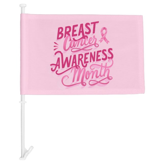 Breast Cancer Awareness Car Flag (Front)