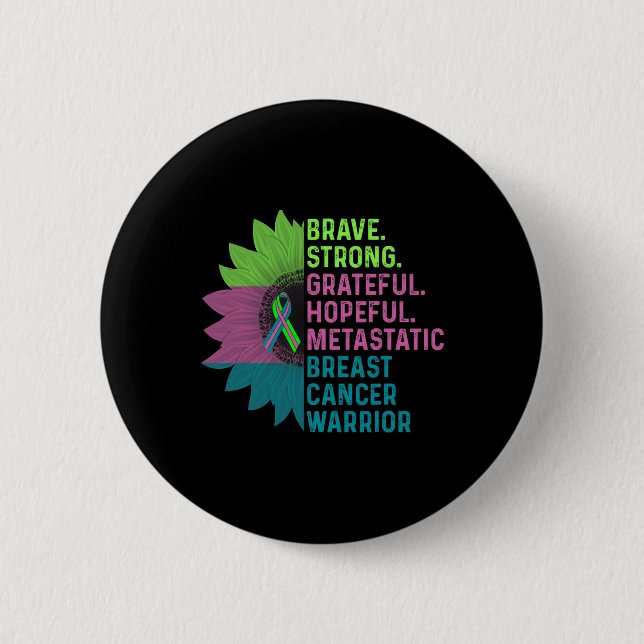 Breast Cancer Awareness Care Warrior  Button (Front)