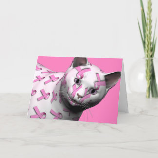 Breast Cancer Awareness Cat Card