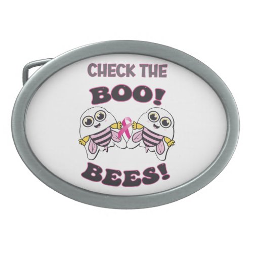 Breast Cancer Awareness Check The Boo_Bees Belt Buckle