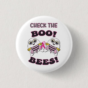 Breast Cancer Awareness Check The Boo-Bees Button