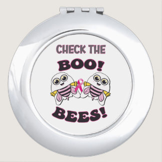 Breast Cancer Awareness Check The Boo-Bees Compact Mirror