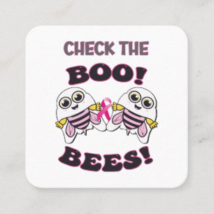 Breast Cancer Awareness Check The Boo-Bees Square Business Card