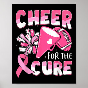 Breast Cancer Awareness Cheer For The Cure Footbal Poster