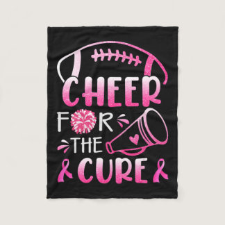 Breast Cancer Awareness Cheer For The Cure T-Shirt Fleece Blanket