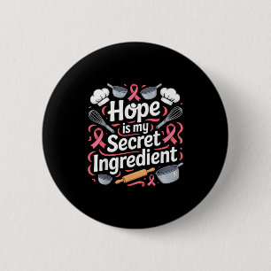 Breast cancer awareness chef cooking pink ribbon button