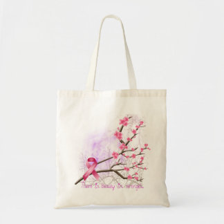 Breast Cancer Awareness Cherry Blossom Tote Bag