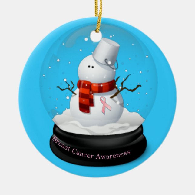 Breast Cancer Awareness Christmas Ornament (Front)