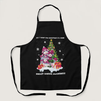 Breast Cancer Awareness Christmas Tree Apron