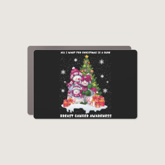 Breast Cancer Awareness Christmas Tree Car Magnet