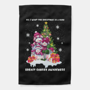 Breast Cancer Awareness Christmas Tree Garden Flag