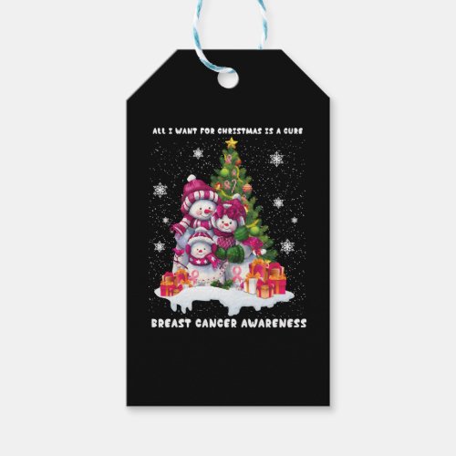 Breast Cancer Awareness Christmas Tree Gift Tags