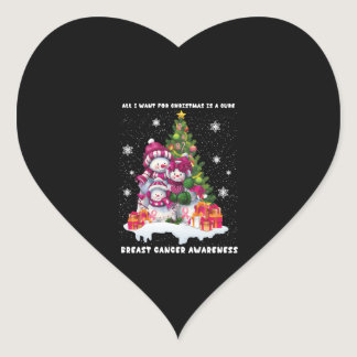 Breast Cancer Awareness Christmas Tree Heart Sticker