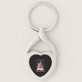 Breast Cancer Awareness Christmas Tree Keychain