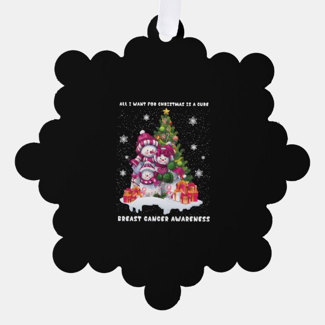 Breast Cancer Awareness Christmas Tree Ornament Card (Front)