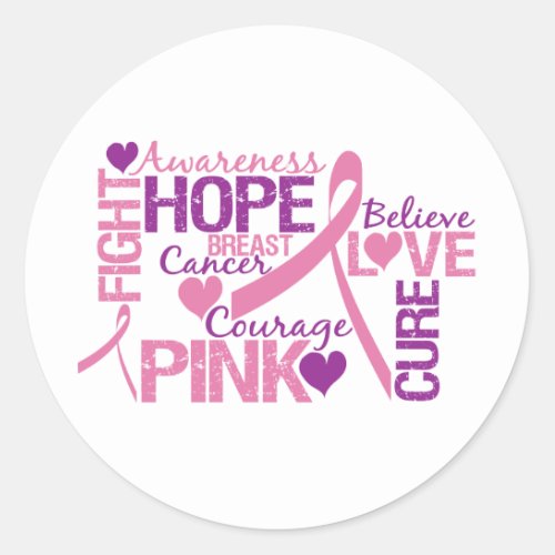 Breast Cancer Awareness Classic Round Sticker